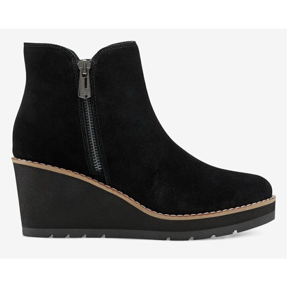 Easy‎ Spirit Boots Size 9.5 Black Suede Jayda Wedges Ankle Booties